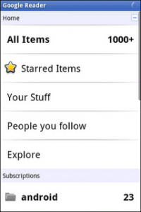 Android Google reader