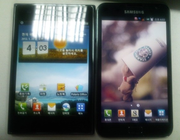 LG Optimus Vu vs Samsung Galaxy Note 1 1 LG Optimus Vu side by side with Samsung Galaxy Note